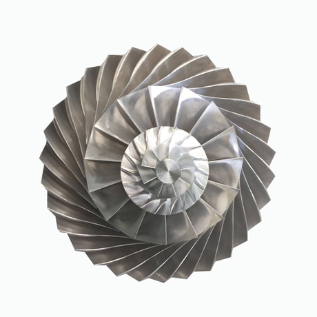 五轴CNC加工中心的流体机械磁悬架鼓风机铝叶轮